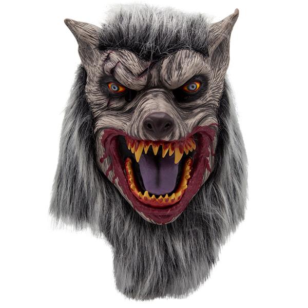 Latexmask Varg med Hår