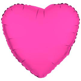 Folieballong Hj&auml;rta Neonrosa