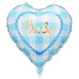 Folieballong Baby Hj&auml;rta Ljusbl&aring; 35 cm