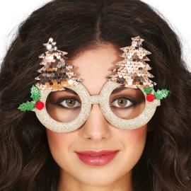 Glittriga Glas&ouml;gon med Julgranar