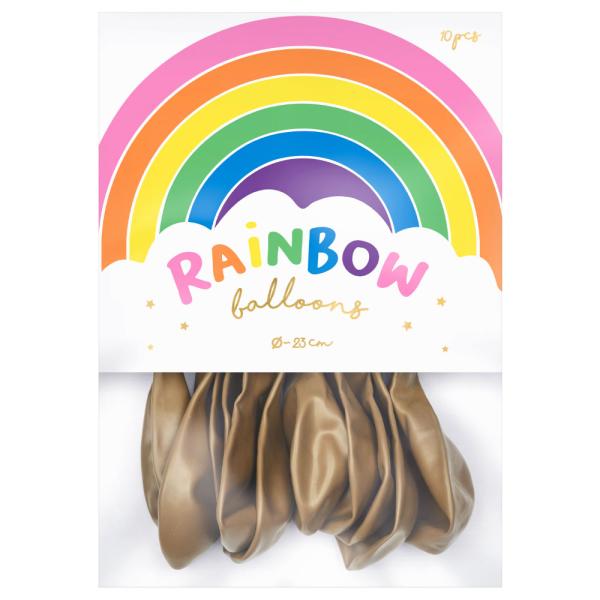 Rainbow Små Latexballonger Metallic Guld