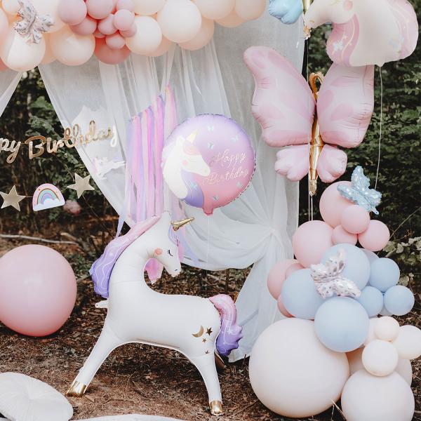 Folieballong Happy Birthday Enhörning 35 cm