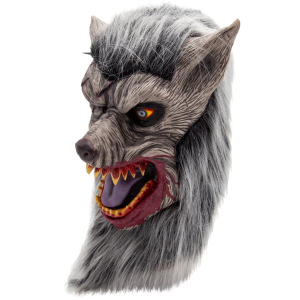 Latexmask Varg med Hår