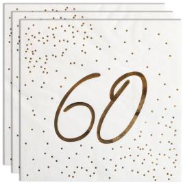 Servetter 60 &aring;r Guld med Prickar 16-pack