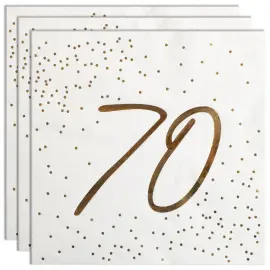 Servetter 70 &aring;r Guld med Prickar 16-pack