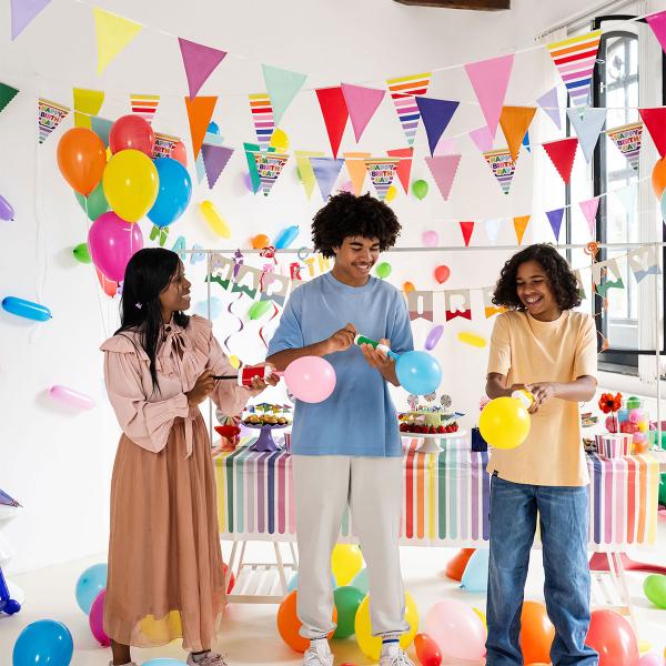 Vimpelgirlang Happy Birthday Stripetastic 6 m