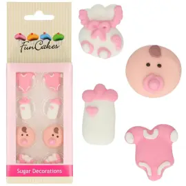 Sockerdekorationer Rosa Baby