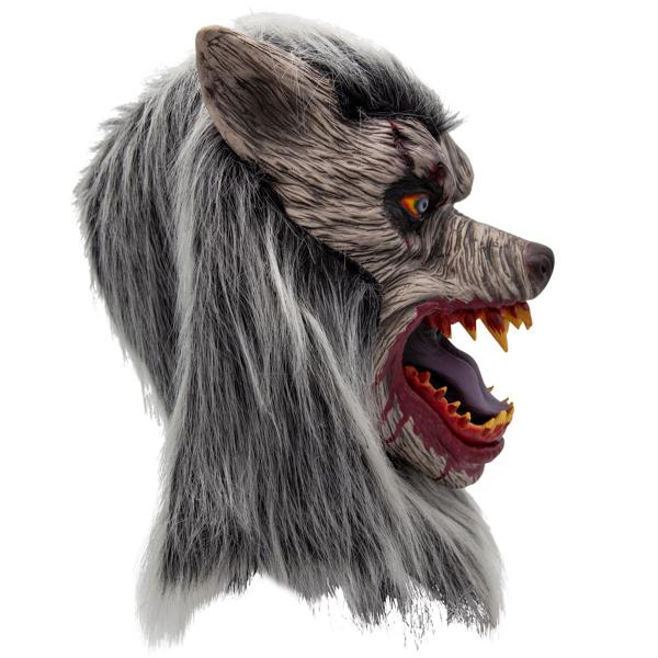 Latexmask Varg med Hår