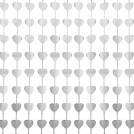 Dörrdraperi Hjärtan Matt Silver