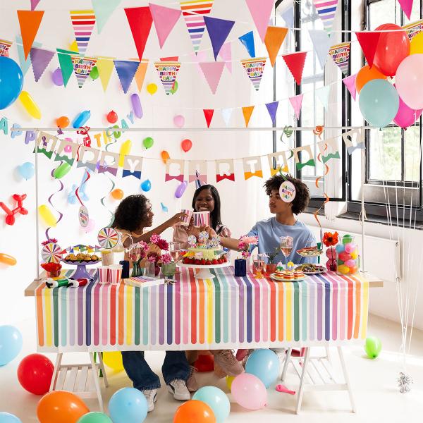 Vimpelgirlang Happy Birthday Stripetastic 6 m