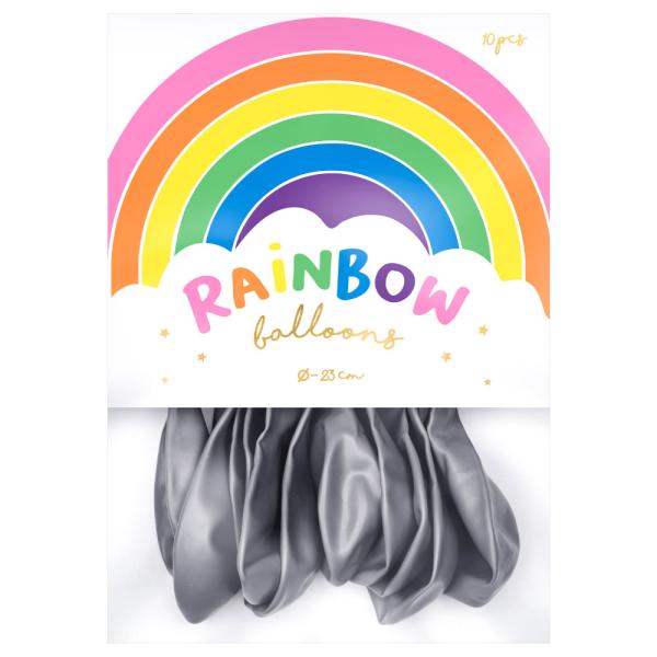 Rainbow Små Latexballonger Metallic Silver