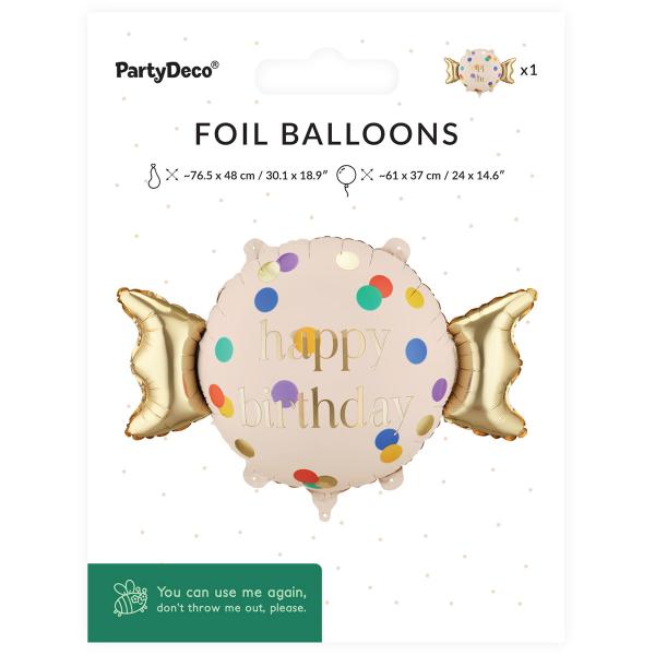 Folieballong Happy Birthday Godiskaramell