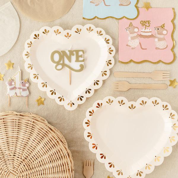 Tårtljus 1 år Möss 6,5 x 7,5 cm