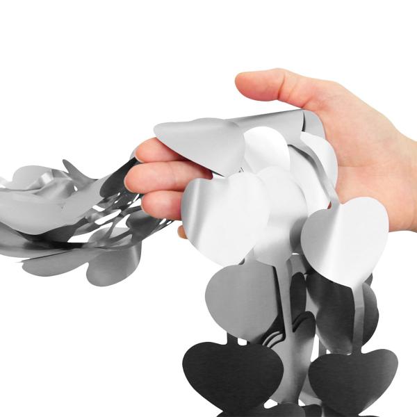 Dörrdraperi Hjärtan Matt Silver