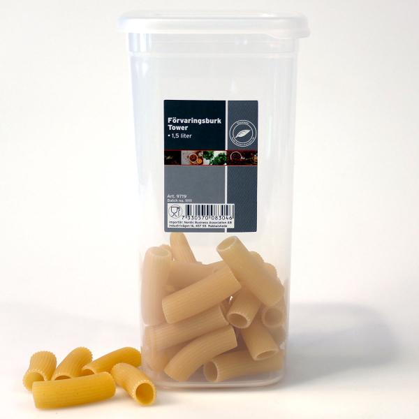 Förvaringsburk med Lock Plast 1,5 Liter