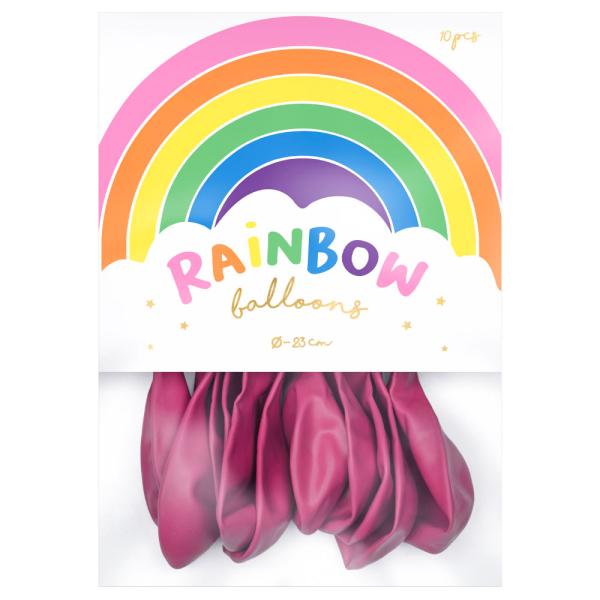 Rainbow Små Latexballonger Pastell Fuchsia