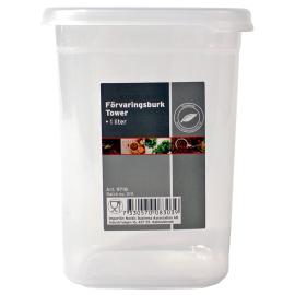 F&ouml;rvaringsburk med Lock Plast 1 Liter