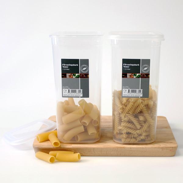Förvaringsburk med Lock Plast 1,5 Liter