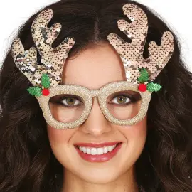 Glittriga Glasögon med Renhorn