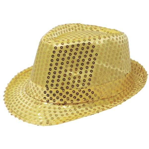 Gangsterhatt med Paljetter Guld