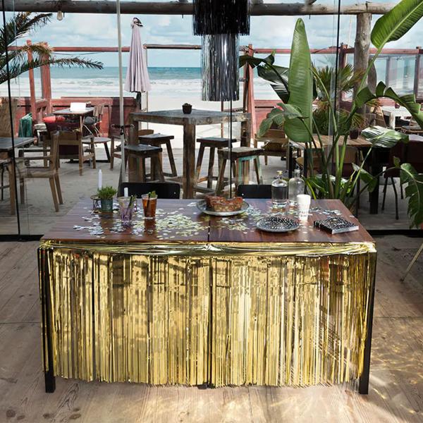 Bordskjol Fransar Metallic Guld 300x74 cm