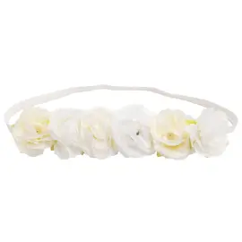 H&aring;rband med Vita Blommor