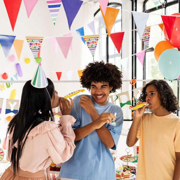 Vimpelgirlang i Tyg Flerfärgad 6 m