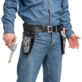 Cowboyrevolver med B&auml;lte & H&ouml;lster Svart