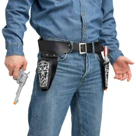 Cowboyrevolver med B&auml;lte & H&ouml;lster Svart