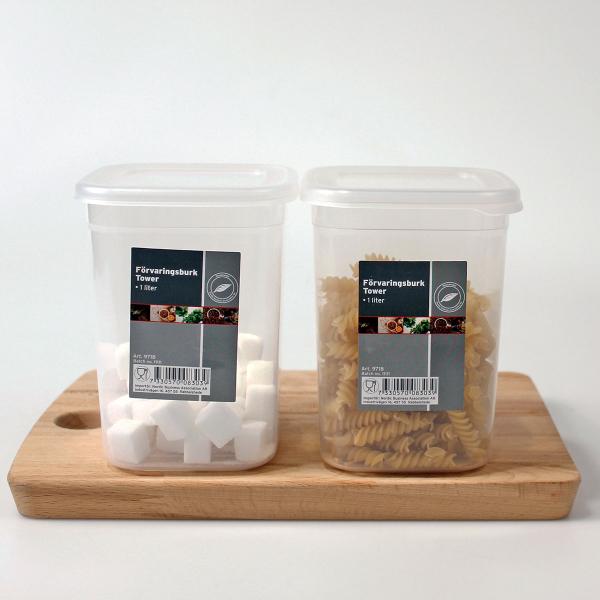 Förvaringsburk med Lock Plast 1 Liter