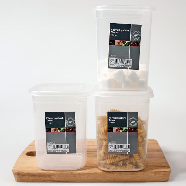 Förvaringsburk med Lock Plast 1 Liter