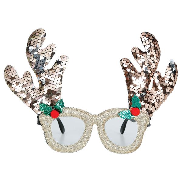 Glittriga Glasögon med Renhorn