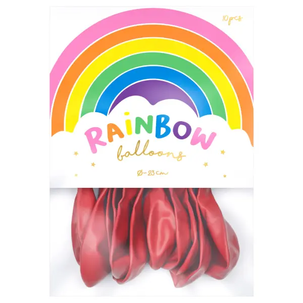 Rainbow Små Latexballonger Pastell Röda