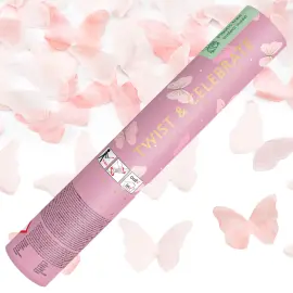 Konfettikanon Rosa Fjärilar 20 cm
