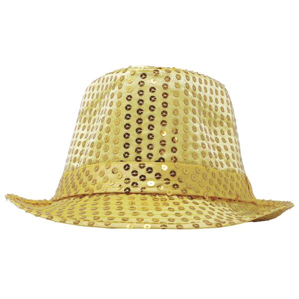 Gangsterhatt med Paljetter Guld