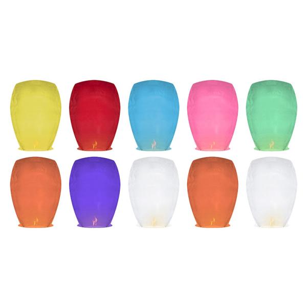 Khom Loy Svävande Lyktor Färgmix 10-Pack