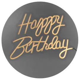 LED Neonskylt Happy Birthday Vit 40 x 29,5 cm