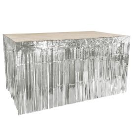 Bordskjol Fransar Metallic Silver 300x74 cm