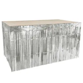Bordskjol Fransar Metallic Silver 300x74 cm