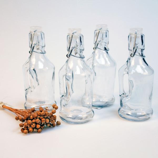 Glasflaska med Handtag & Patentkork 6,5 x 17 cm
