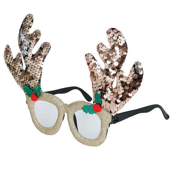 Glittriga Glasögon med Renhorn