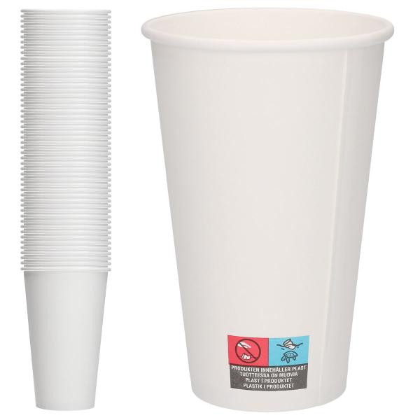 Pappersmuggar Vit 48 cl 50-pack
