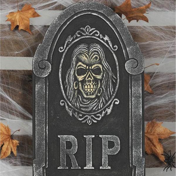 Gravsten Dekoration RIP Döskalle