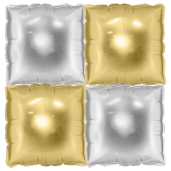 Kuddballonger Silver/Guld 4-pack