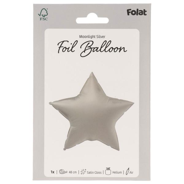 Folieballong Stjärna Månsilver Matt