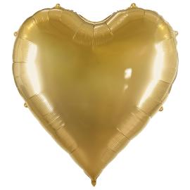 Folieballong Hj&auml;rta Guld 129 x 136 cm