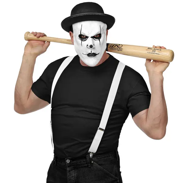 Vit Harlequin Mask med Hatt