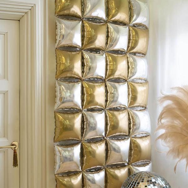 Kuddballonger Silver/Guld 4-pack