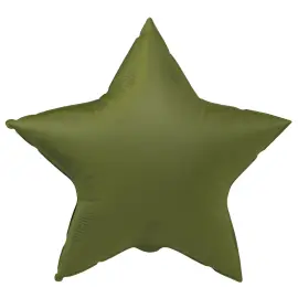 Folieballong Stjärna Olivgrön Matt