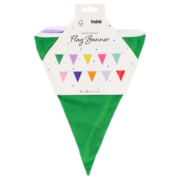 Vimpelgirlang i Tyg Flerfärgad 6 m